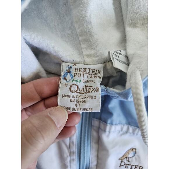 Quiltex Peter Rabbit Baby Hooded Jacket & Tote Sz 4T Beatrix Potter Vintage - Picture 3 of 11